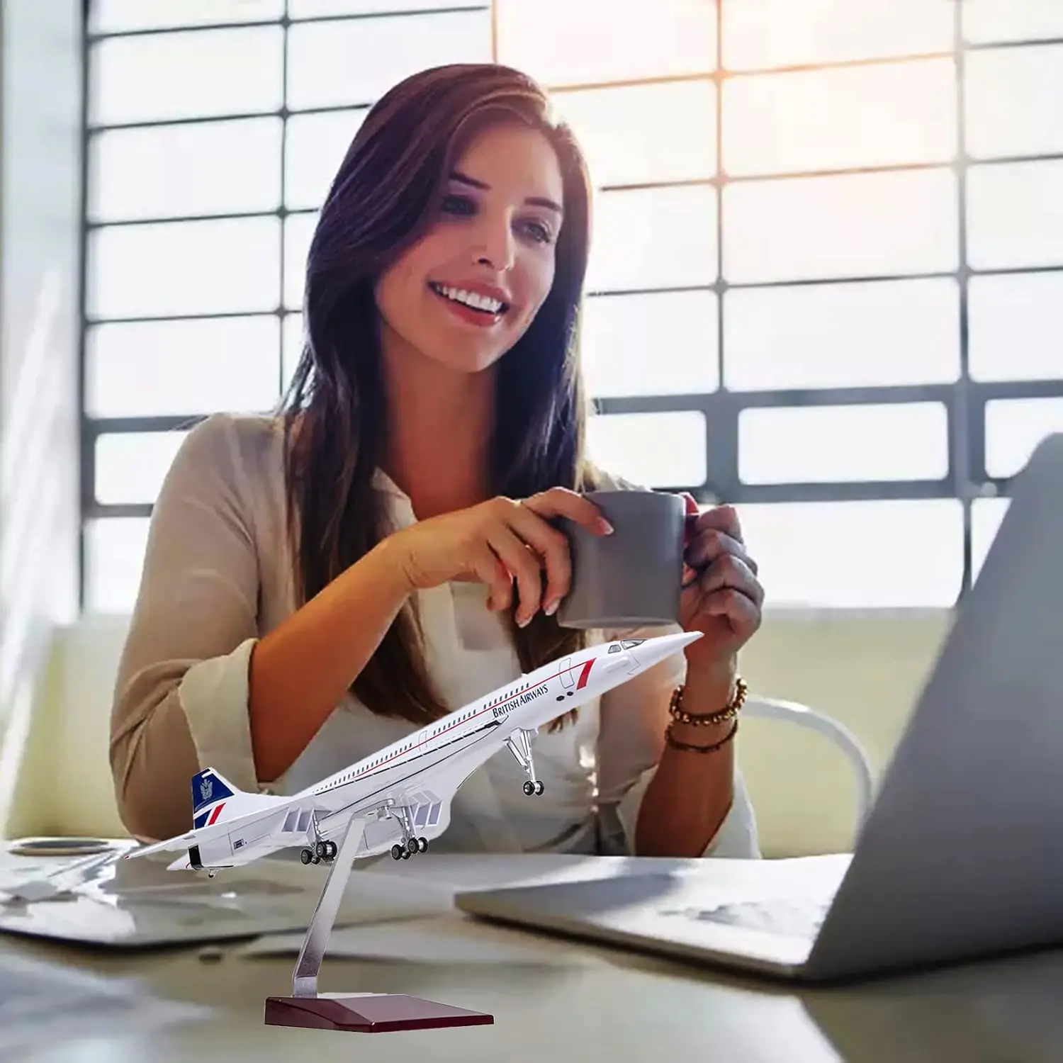 50CM 1:125 Scale Plane Concorde Air France British Airline Air Force One Model Airplane Resin Airframe Aircraft Gift Display