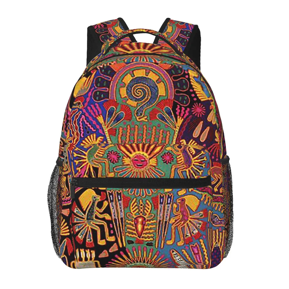 

Huichol Mexican Heritage Студенческий рюкзак Школьная сумка Походный дорожный рюкзак для мужчин и женщин Модная сумка для книг Сумки на плечо