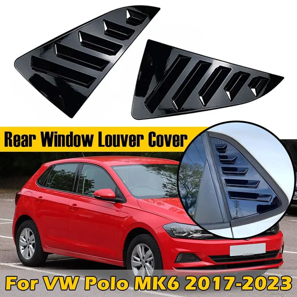 

Для Volkswagen VW Polo MK6 2018-2023 автомобильная задняя жалюзи, боковая крышка окна, накладка, наклейка, вентиляционное отверстие, совок, ABS, углеродное волокно, авто