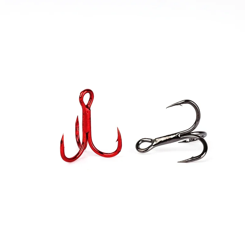 New 10pcs 4x Strong Super Sharp Round Treble Hook Antirust High Carbon Steel 2 4 6 8# Sea Treble Hooks Fishing Tackle