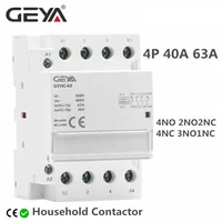 Contactor de CA GEYA Din Rail 4P 63A 4NO 4NC 2NO2NC 3NO1NC uso doméstico o para cargar Contactor de pila de buena calidad