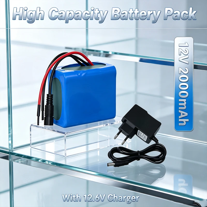 Batteries rechargeables Li-ion Kedanone 12V 20000mAh avec carte de protection BMS pour la surveillance + chargeur 12,6V