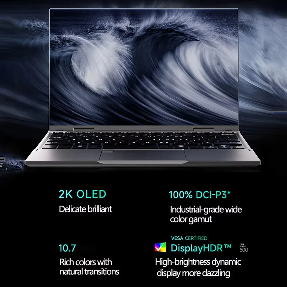 DR-S1 portátil Intel N95 pantallas táctiles de 10,9 pulgadas 360 Flip 4500mah Mini pc 60 Hz 16GB DDR5 2TB M.2 SSD teclado retroiluminado tableta portátil