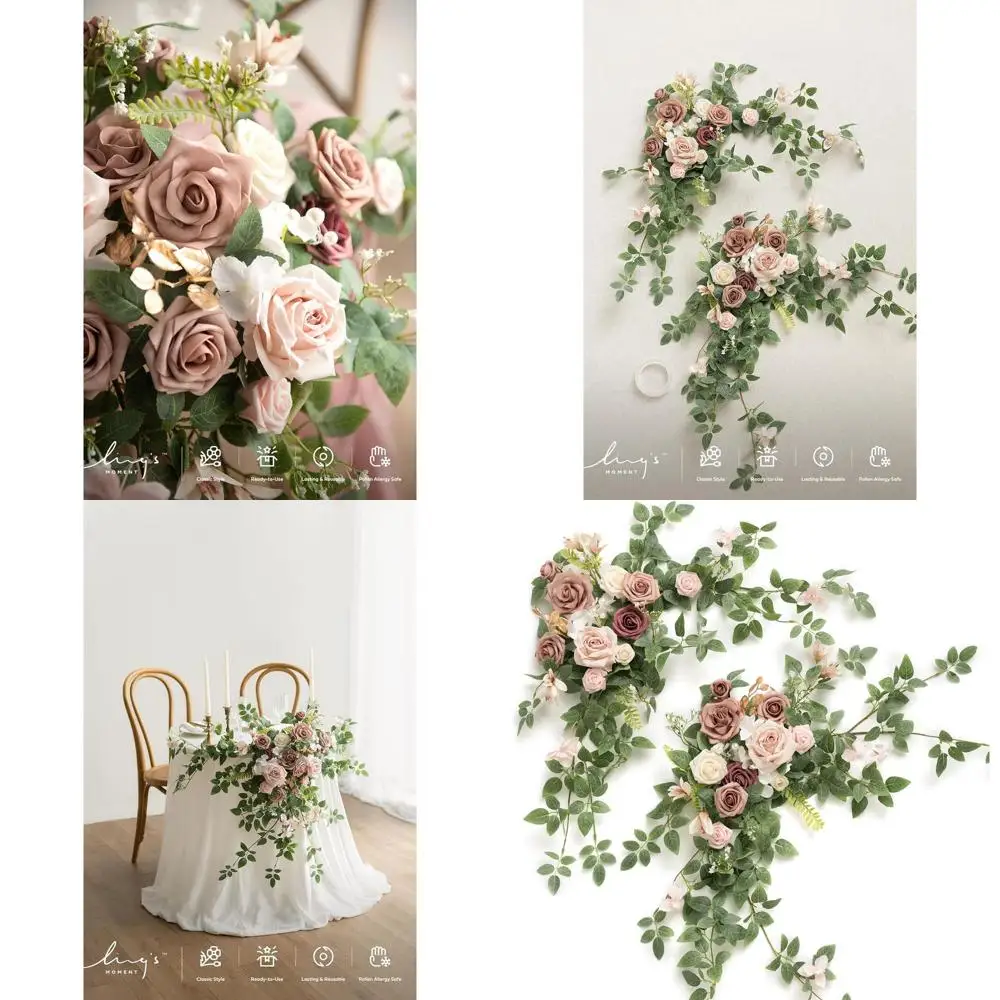 

Цветочные композиции Dusty Rose для свадебных украшений, гирлянд и декора для вечеринок