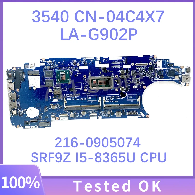 CN-04C4X7 04C4X7 4C4X7 EDC50 LA-G902P Mainboard For DELL 3540 Laptop Motherboard W/ SRF9Z I5-8365U CPU 216-0905074 100%Tested OK