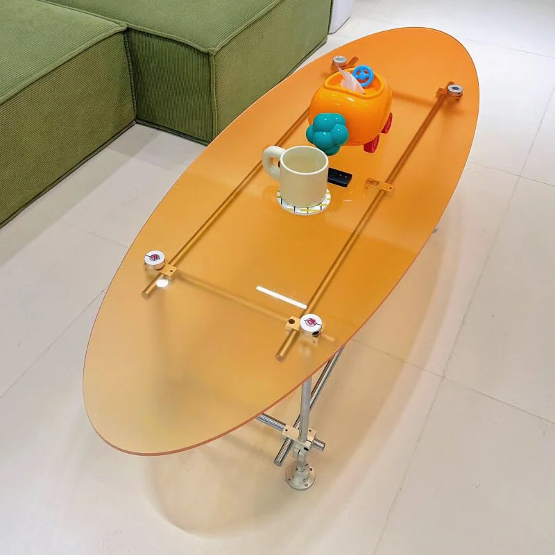 

Surf table corner few modern simple aluminum alloy coffee table acrylic color sofa edge few small apartment living