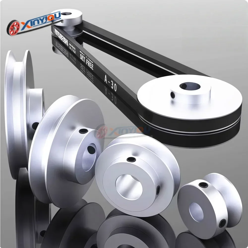 A Type Single Groove V Belt Pulley Aluminum Alloy Spindle Drive Pulley 40-150mm OD Motor Transmission Parts Wheel