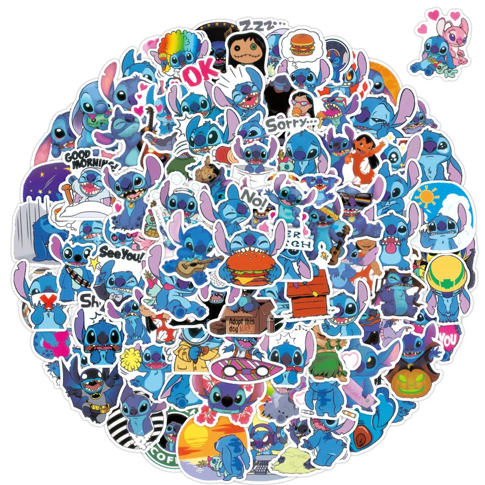 

10/30/50/100PCS Disney Cute Cartoon Lilo & Stitch Stickers Decals Laptop Phone Diary Scrapbook Graffiti Sticker Kid Classic Toy