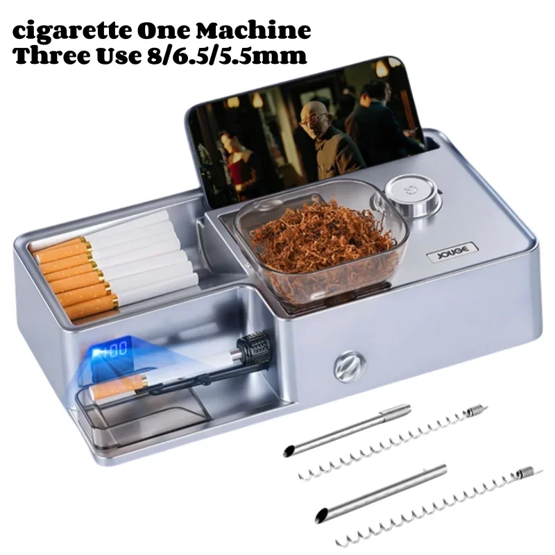 

Double Inlet Tobacco Rolling Machine Three Use 8/6.5/5.5mm Smoke Tube Infrared Count Electric Automatic Cigarette Filling Maker