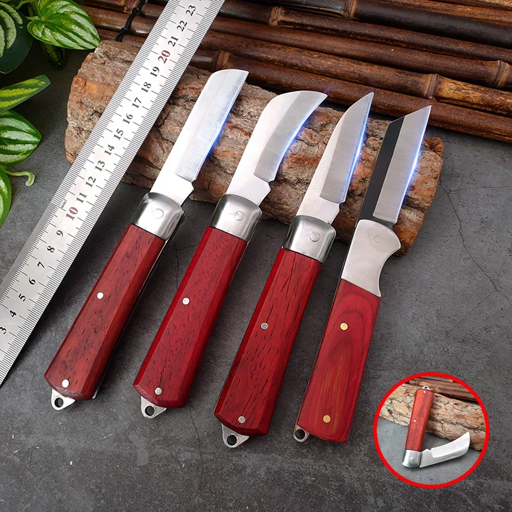 Forging Stainless Steel 5CR15 Hunting knife Meat Cleaver Butcher Knife Outdoor Camping Survival Tool with Colorful Wood Handle