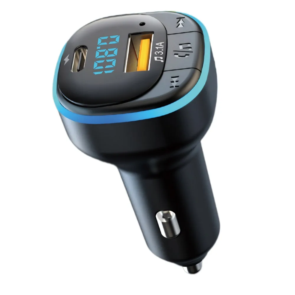 Car BT FM Transmitter Wireless Adapter Mic Audio Receiver Auto MP3 Player 3.1A Dual USB Fast Charger Car Accessories