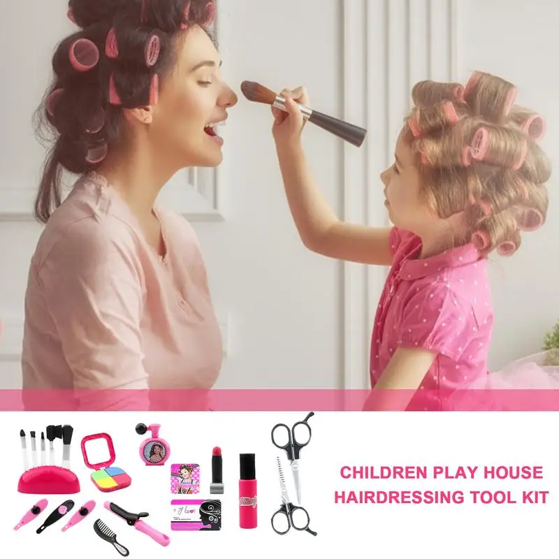 Ensemble de jouets de salon de coiffure pour enfants, beauté des cheveux, accessoires de maquillage, jeu de simulation pour enfants