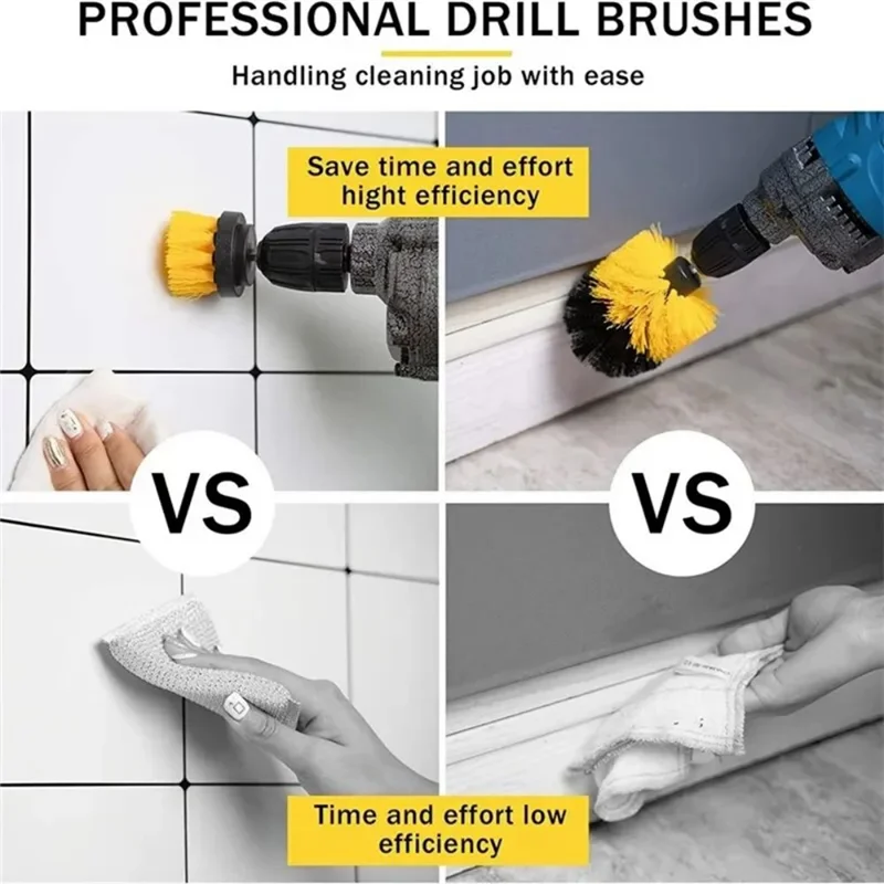 

B58B-3-Piece Brush Set Accessory Set Electric Floor Scrubber Automatic Shoe Scrubber Cleaning Brush Bathroom Scrubber