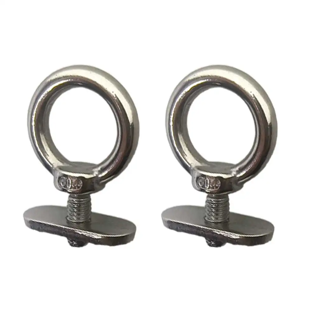 2/4pcs Stainless Steel  Adjustable Kayak Track Mount Slider Block with Round Eye Plate Screw  for Kayak Boat Deck Rail Mounting