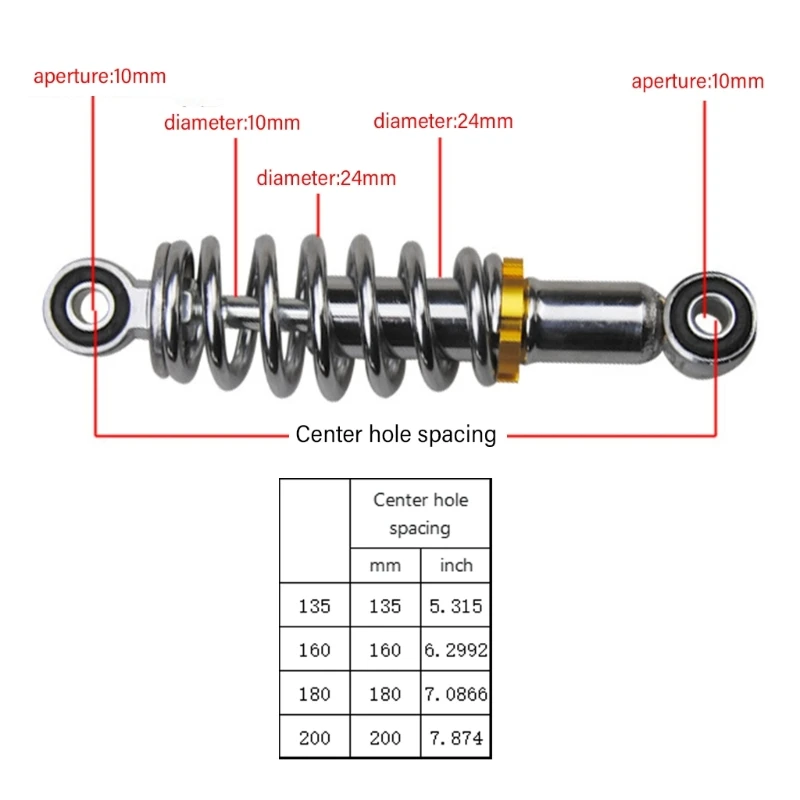 Amortecedores traseira 135/160/180/220mm, suporte traseiro para scooter elétrica garantem uma armadilha