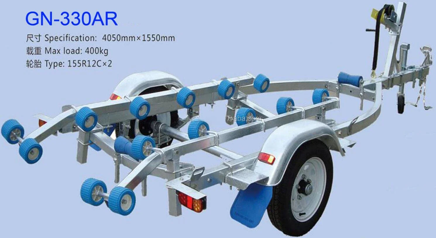 Single axle trailers of various sizes for sale