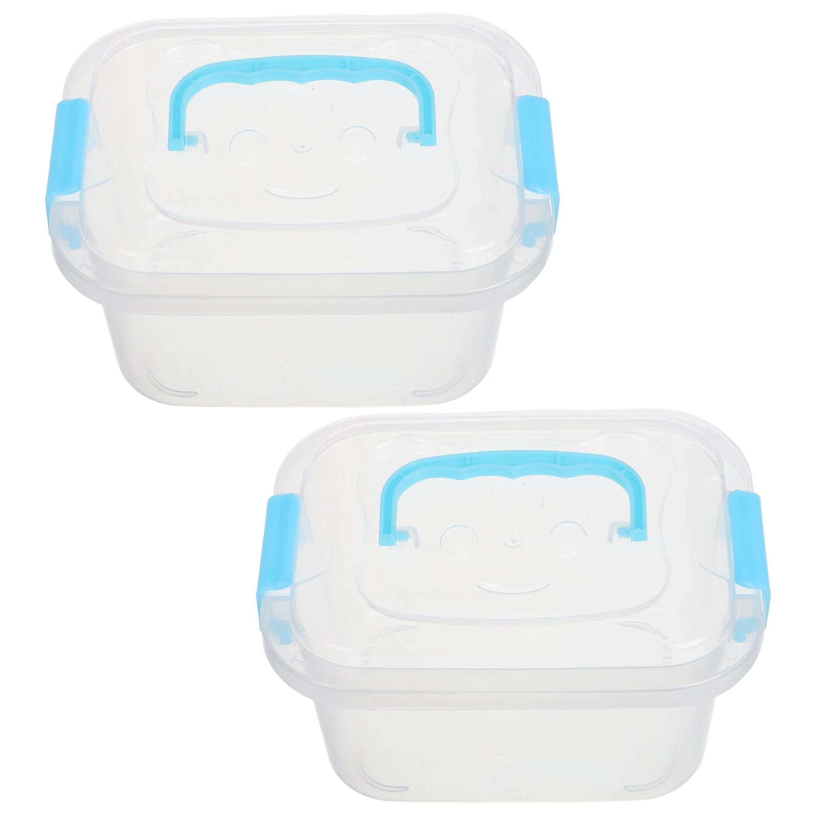

2pcs Mini Transparent Plastic Storage Small Clear Organizer For Jewelry Beads Earrings Rings Accessories Desktop Use Portable