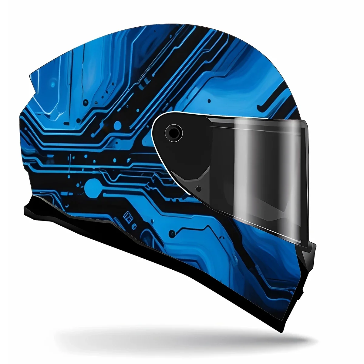Vintage Bokeh Cloudy Wave Full Helmet Wrap Sticker Motorcycle Helmet Racing Graphic Decal Vinyl Wrap Helmet Decor Sticker
