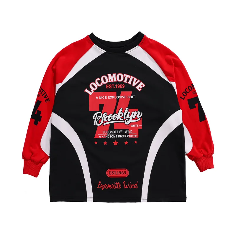 Jungen Hip Hop Streetwear Sets K-pop Kontrast Sweatshirt Cargo Hosen für Kinder Street Dance Kleidung Mädchen Jazz Kostüm