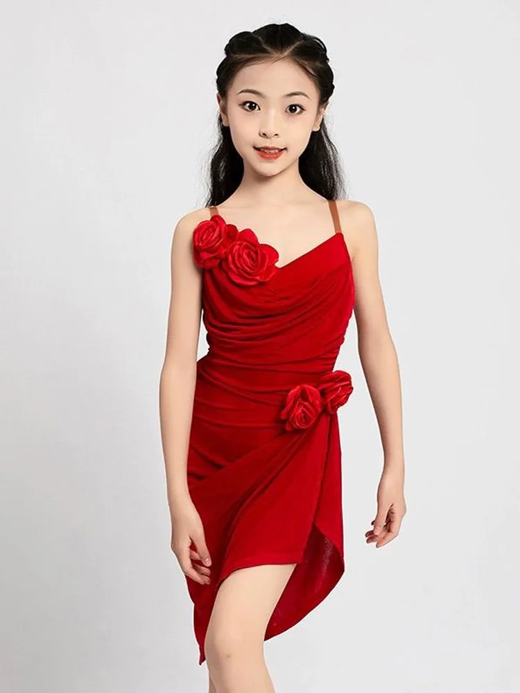 ชุดเต้นรำละตินสำหรับเด็ก ชุดเต้นรำละตินสำหรับเด็กผู้หญิง ชุดเต้นรำละตินอเมริกันสำหรับเด็ก