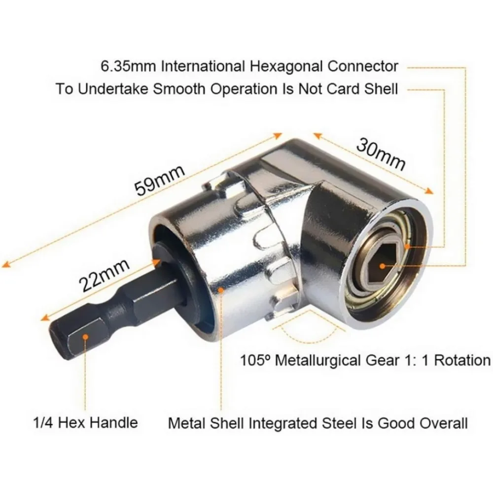 Impact Grade Socket Adapter Power Hand Tool Part 105 Degree Angle Driver Extension Set Screwdriver Holder Drill Nut Attachment