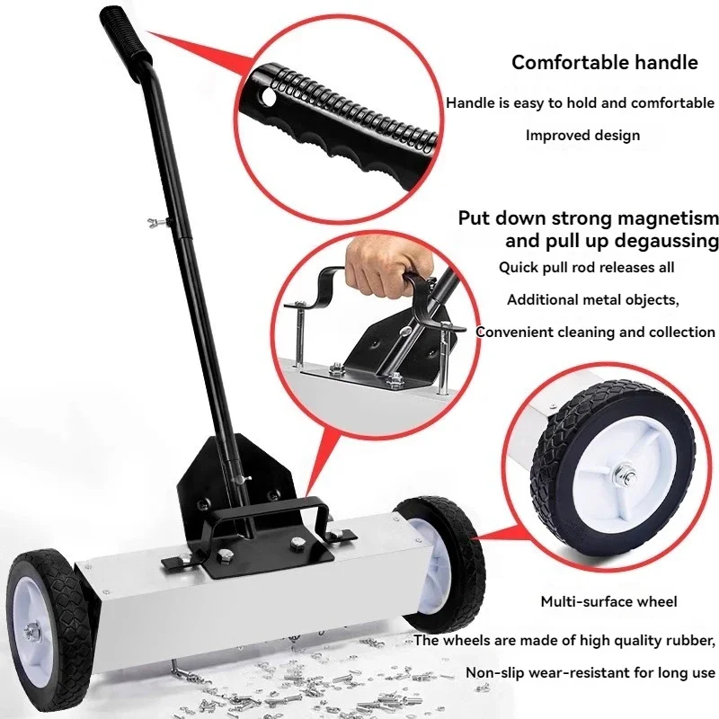 Hand Push Magnetic Magnet Car Cleaning Tool Broom Workshop Cleaning