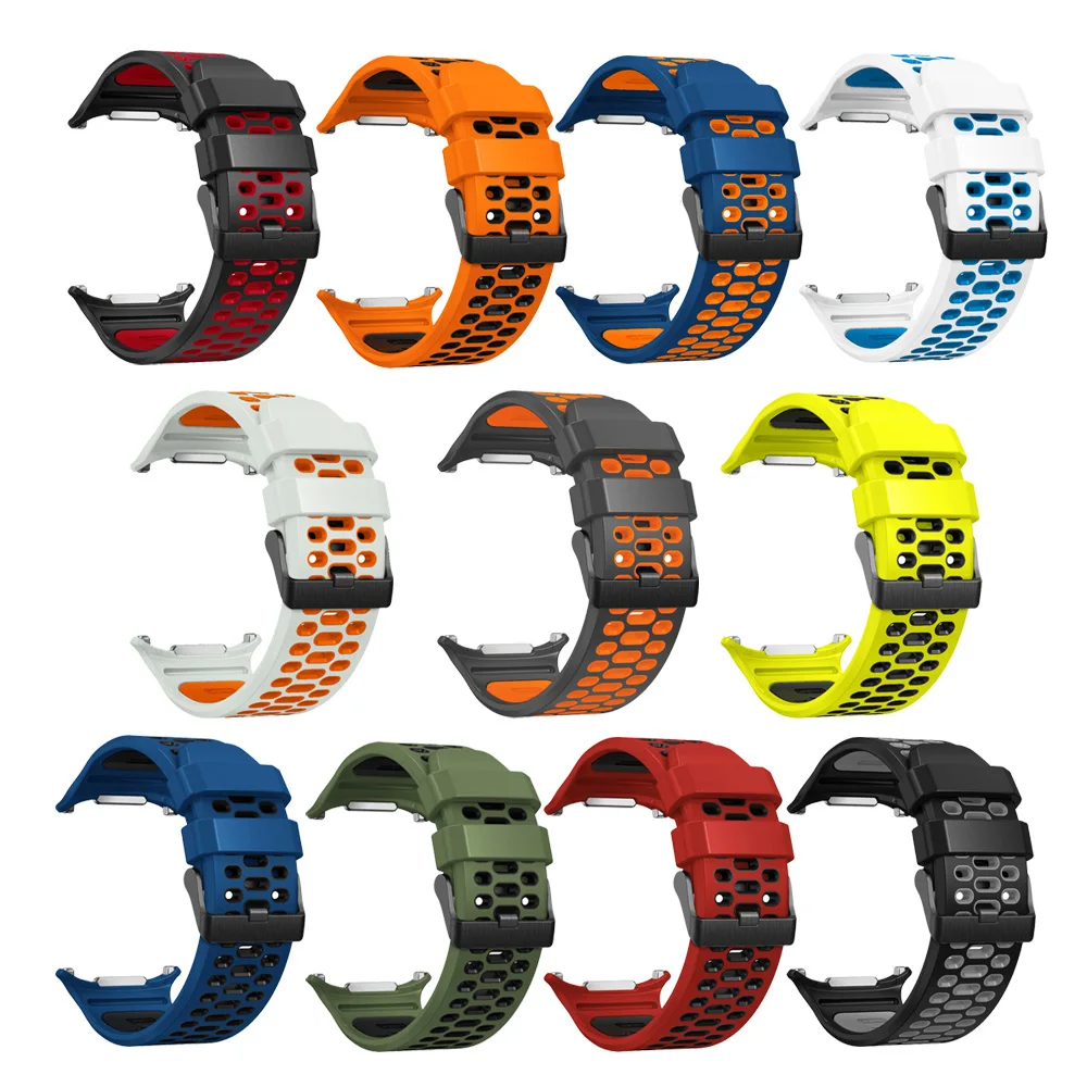 Двухцветный спортивный силиконовый ремешок для Samsung Galaxy Watch Ultra Band для GalaxyWatch Ultra 47 мм дышащий браслет ремешок для часов