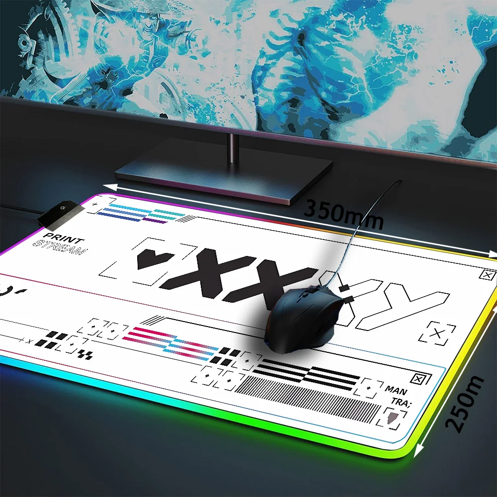 Imagem -06 - Mouse Tapete Tecnologia Teclado Preto Branco Impressão Rgb Mouse Pad pc Gamer Acessórios de Jogos Mesa do Computador Mousepad Tapete