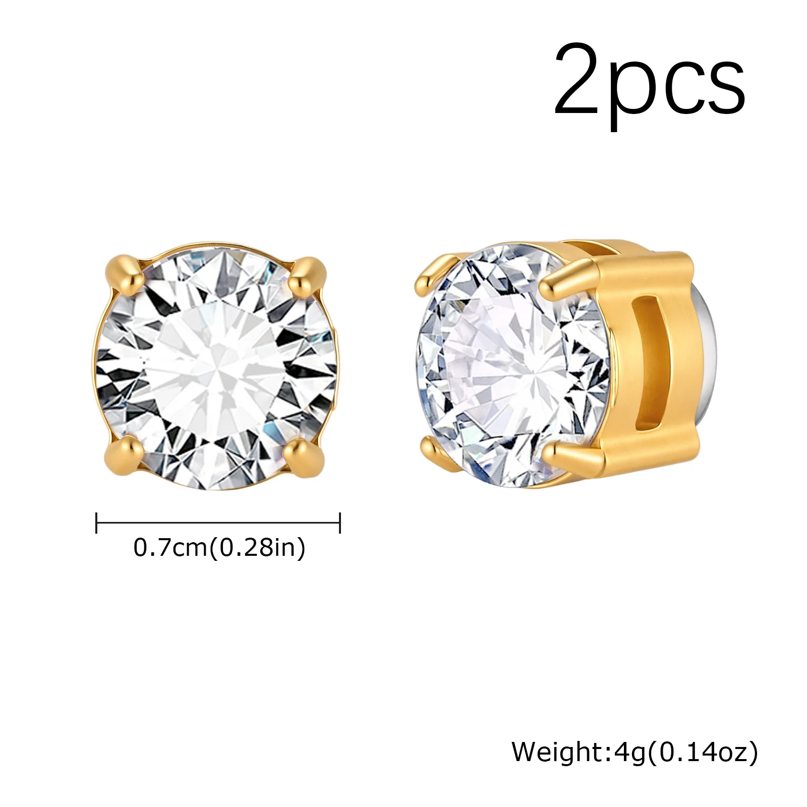 Punk Runde Zirkon Magnetische Ohrstecker Clips Nicht Piercing Edelstahl Kleine Ohrringe für Frauen Männer Modeschmuck 