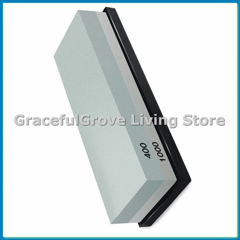 

Точильный камень 2-в-1, абразивность 400/1000 грит, водные камни для заточки ножей, в комплекте резиновый держатель для камня - A33R