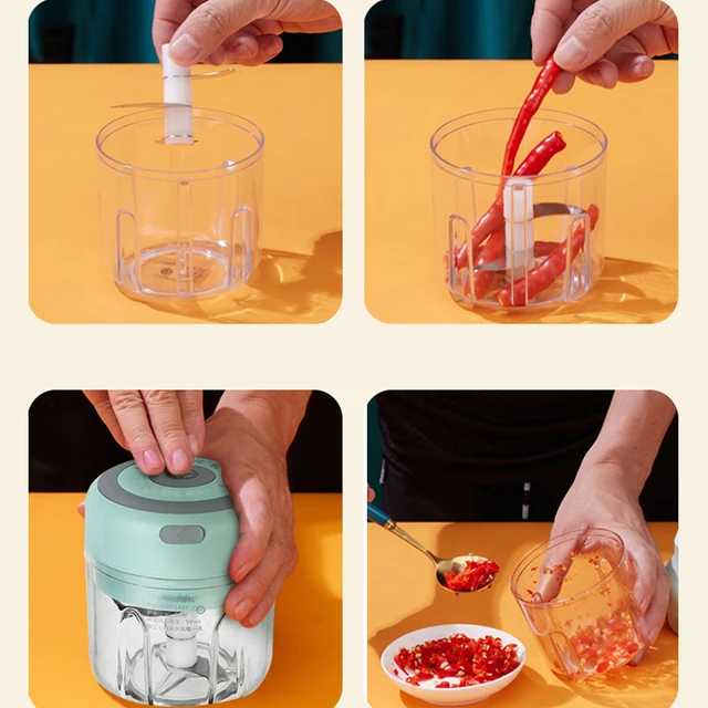 100ml/250ml Electric Mini Garlic Press Chopper - Rechargeable USB Masher with Powerful Lithium Battery, Easy Meat Grinder 5