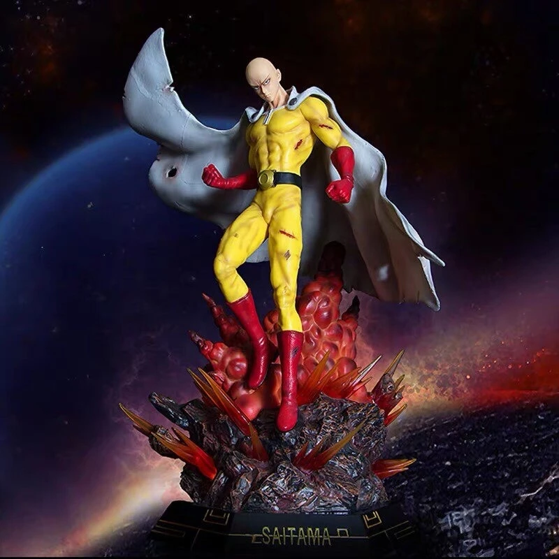 

Lk One Punch Man Saitama Gk Figure Large Size Led Light Anime Statue Collectible Desktop Decoration Gift For Male Anime Fans