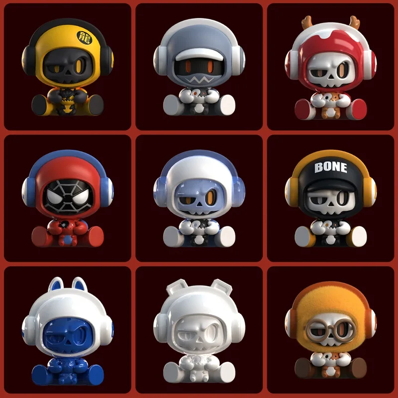 Mr.Bone Babybone Mini Serie de Modelos de Esqueletos en Postura Sentada, Caja Sorpresa, Adorno de Escritorio, Juguete Coleccionable, Regalos Sorpresa