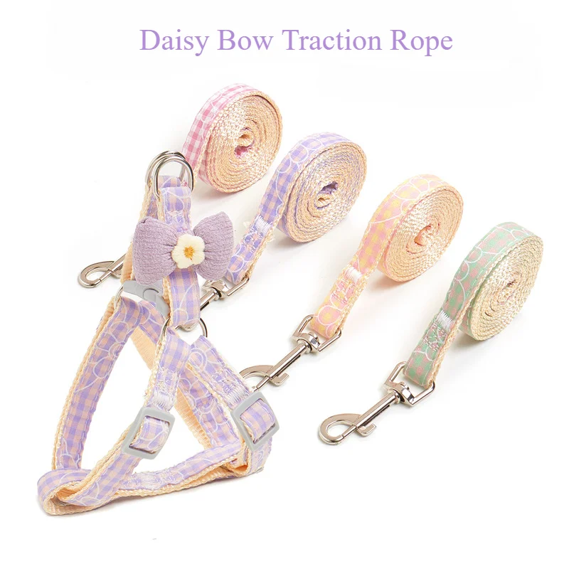 

Traction Rope Daisy Bow Traction Rope Cat Traction Rope Chest Harness Dog Pet Supplies