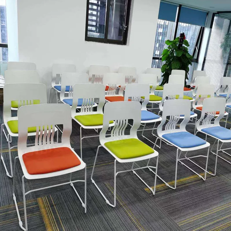 

Foldable stool chair with table board and wheels Student conference chair writing board office conference room