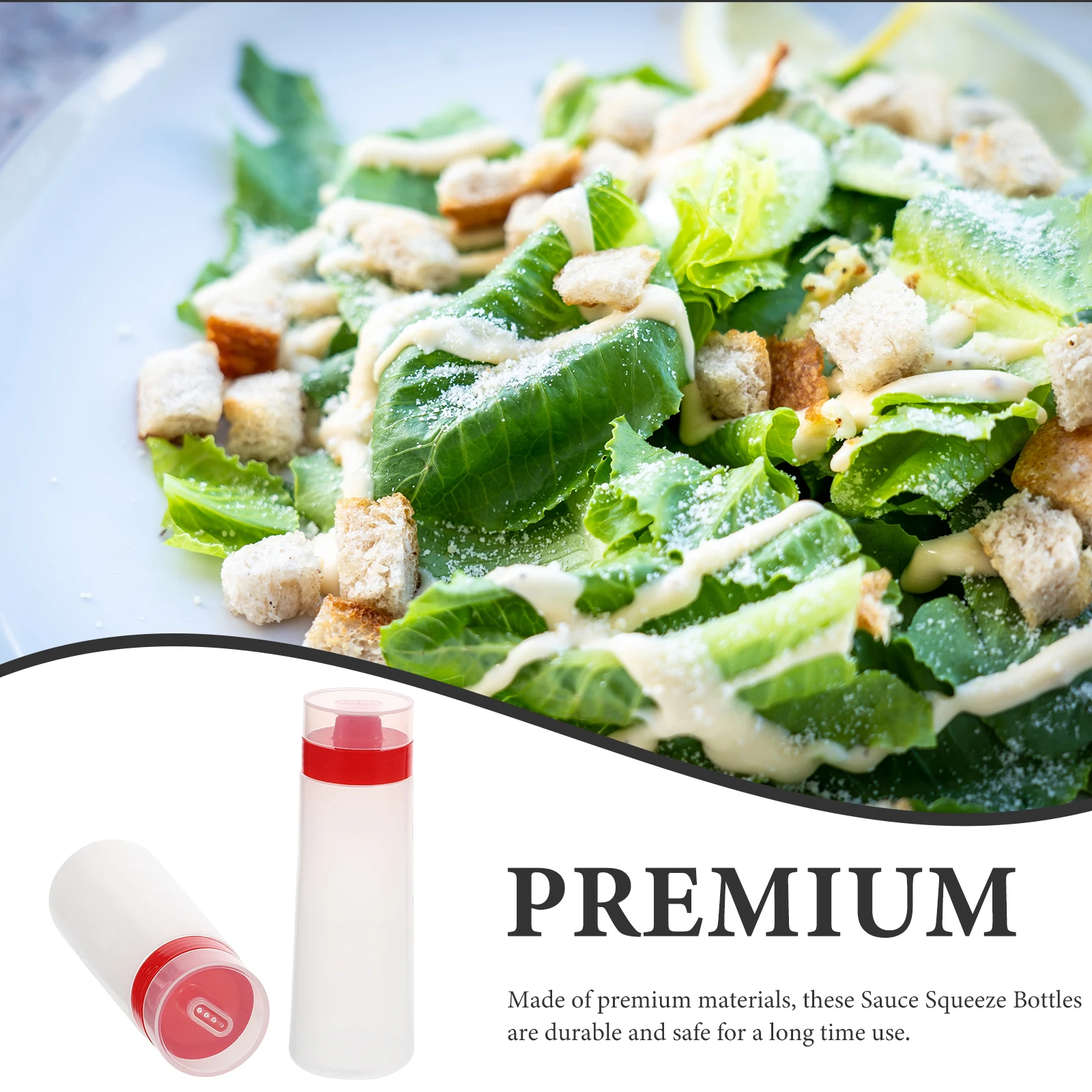 

2Pcs Salad Plastic Squeeze Porous Squeeze Bottles Sauce Dispensers Supple Body Easy to Clean for Food Containers