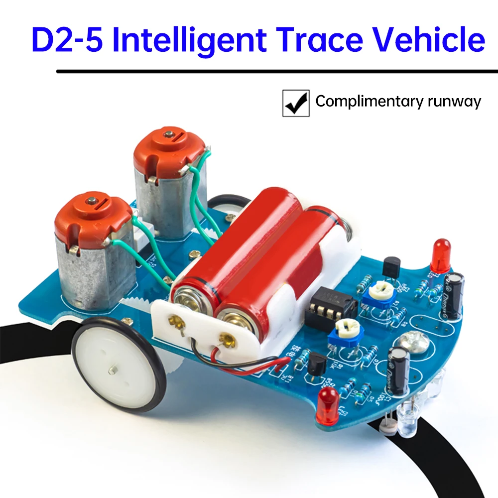D2-5 Intelligent Car Kit Automatic Track Patrol Robot DIY Electronic Welding Practice Teaching Kit