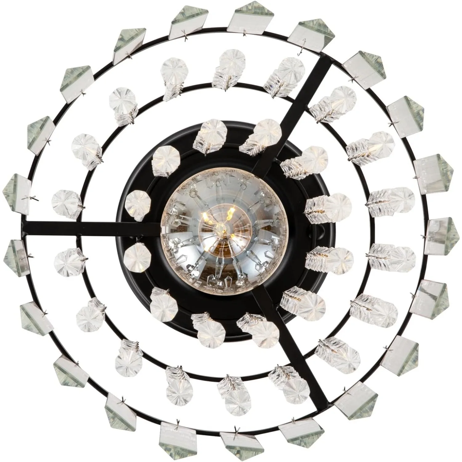 1 Light Mini Crystal Chandelier Semi Flush Mount Ceiling Light Fixture Raindrop Ceiling Lamp Fixture Small Pendant Light