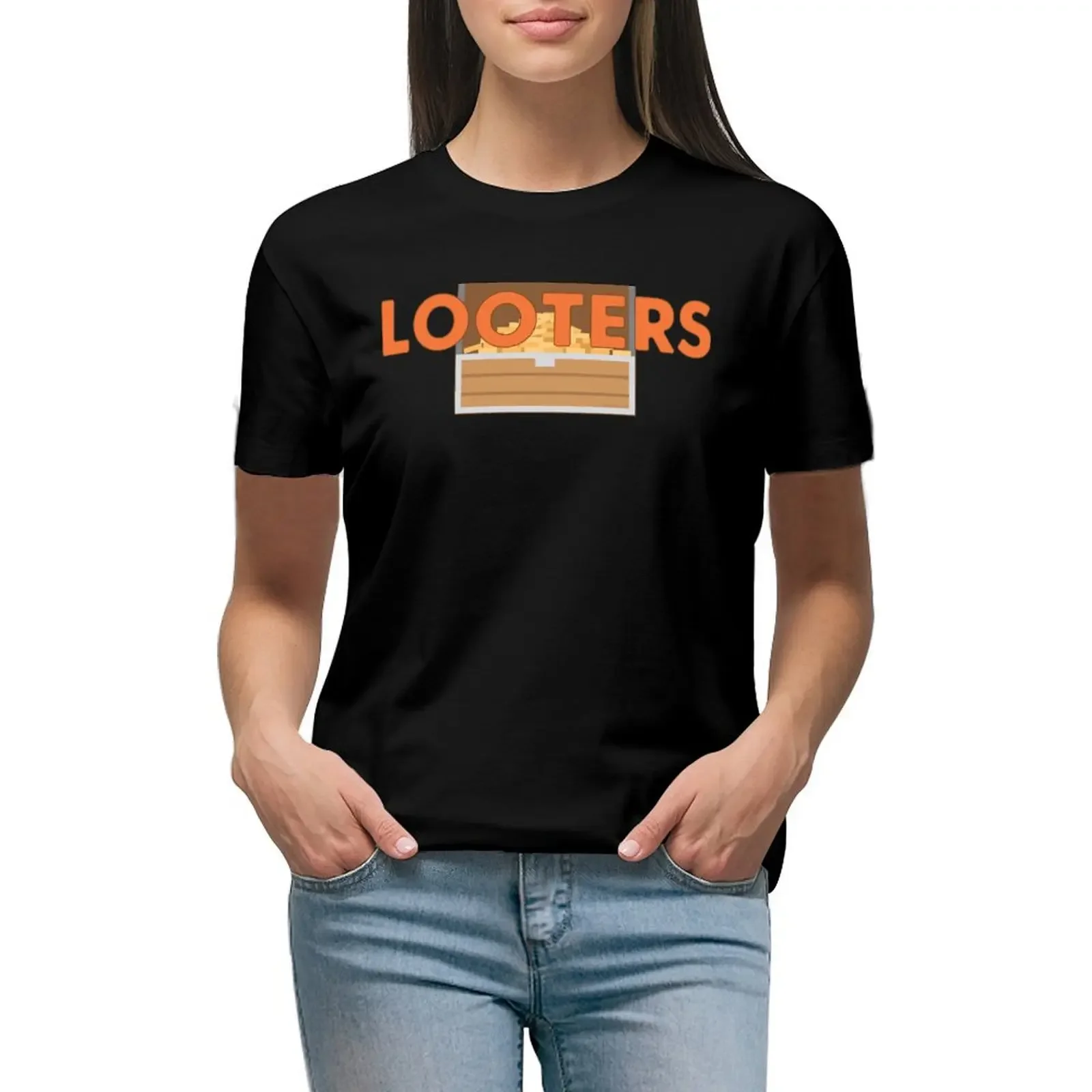 Looters Parody Fantasy Restaurant Logo T-Shirt hippie clothes female blanks graphics Women's clothing