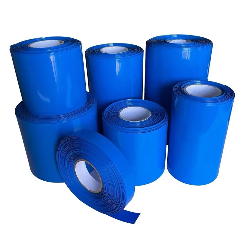 1Meter  PVC Of 18650 Battery Packs Cable Sleeve Multi Size Heat Shrink Tube Blue Shrink Insulated Shrink Tubing For Production