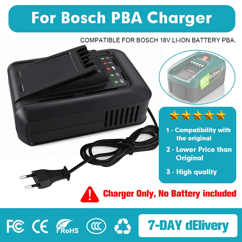 Charger 18V For Bosch PBA Home & Garden PSB PSR Battery 4A Charger Tools Lithium Power Replacement Battery AL1880CV AL18815CV