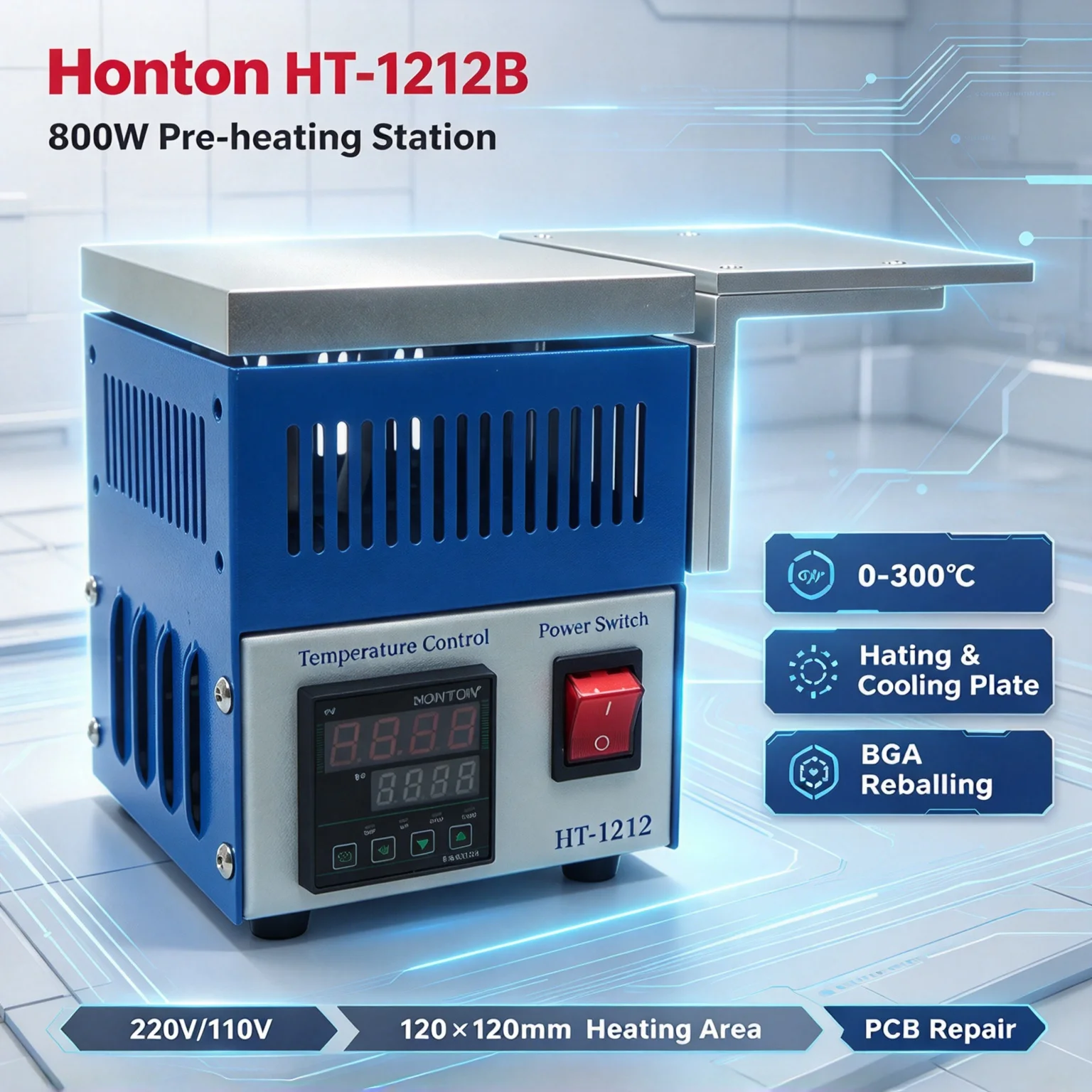Honton HT-1212B BGA Reballing Work Platform With Cooling Aluminum Plate, PCB Motherboard Repair Auxiliary Station