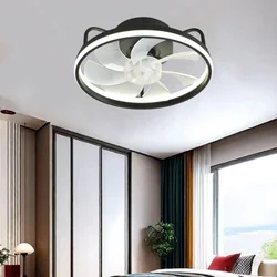 Modern LED Ceiling Fan Light DC Motor 6 Speed ​​Timer Fan Low Floor Attic Remote Control Decorative Fan Light