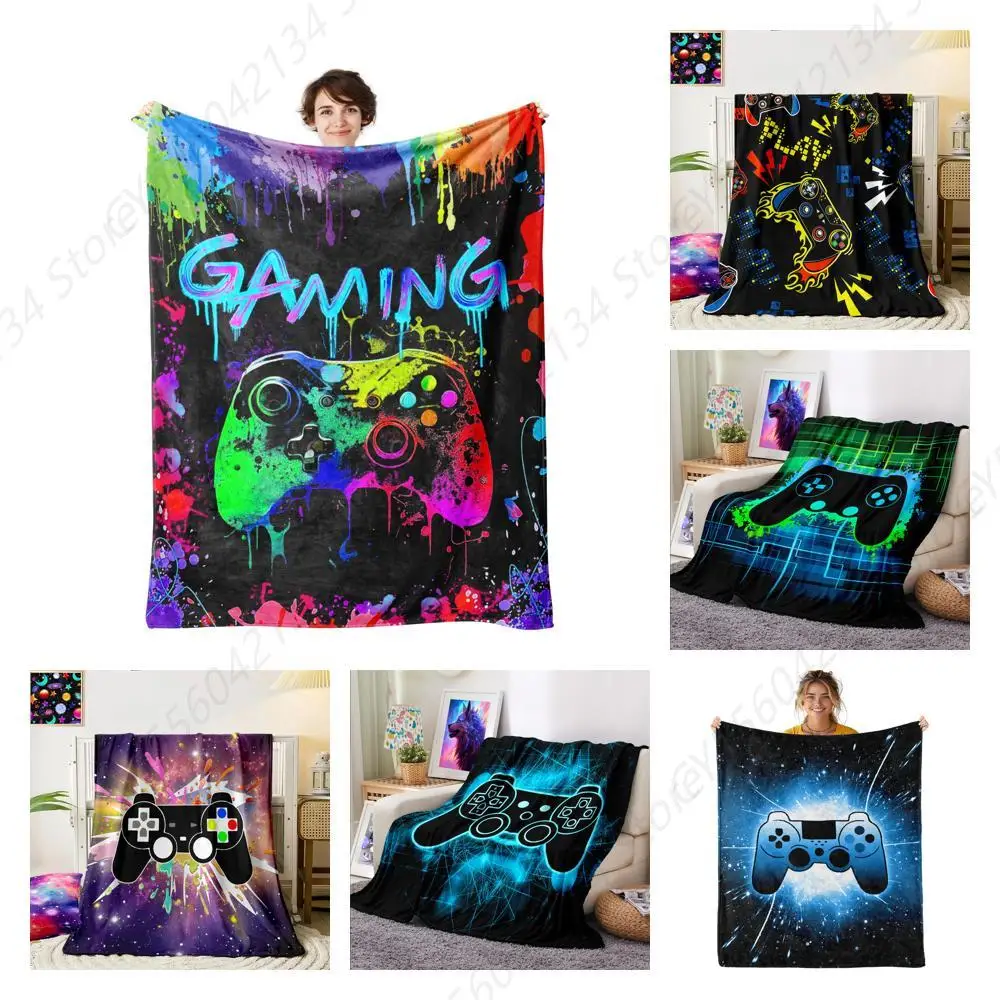 

Одеяло для геймера, детское игровое одеяло, пушистое, уютное, мягкое, теплое, декоративное одеяло с игровым контроллером, подарки для мальчиков и девочек
