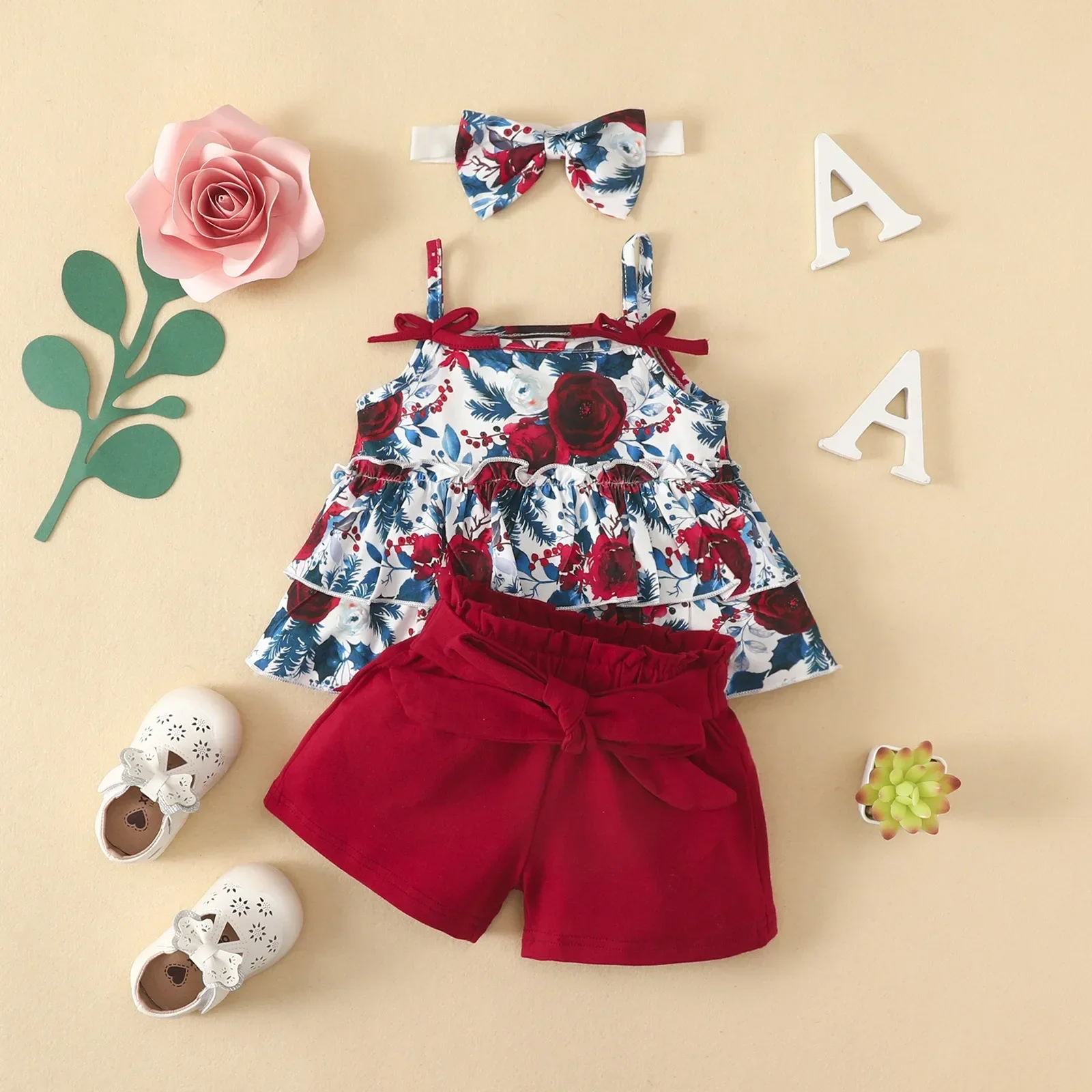 Fashion Girls Clothes Infant Bodysuit +Pit Strip Skirt Long Sleeve Short Sleeve Cartoon  Flower Toddler One Piece Jumpsuit 1-3Y