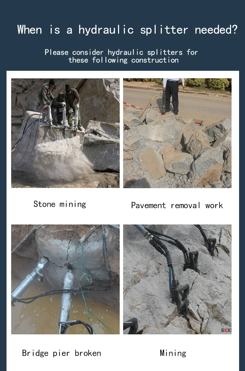 Big Split Force Hydraulic Rock Splitter For Rock