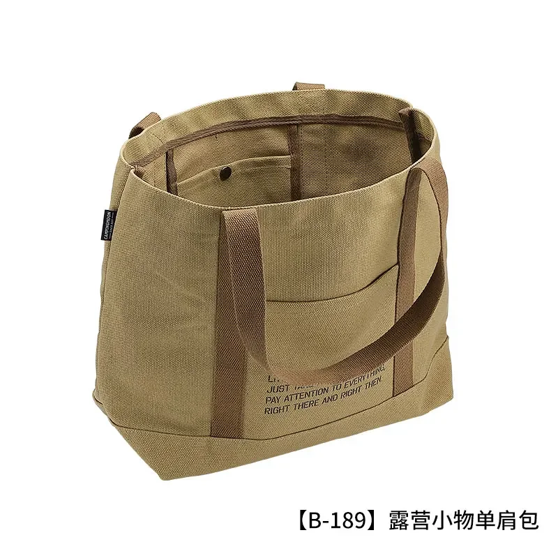 Coleman camping tote bag outdoor small canvas storage bag widened shoulder portable travel bag large capacity.