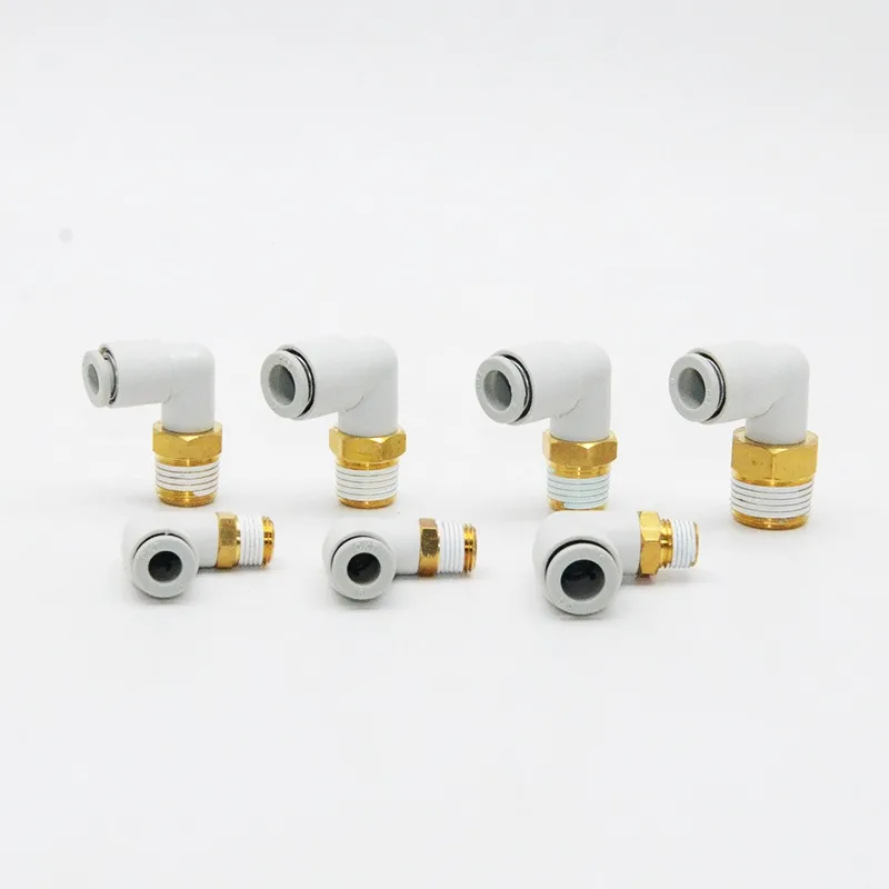 10PCSSMC type tracheal joint external thread elbow 90 degree elbow pneumatic quick connection right angle quick plug KQ2L06