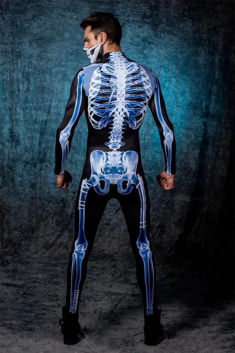 Mono ajustado para hombre y mujer, traje de Cosplay con estampado 3D de calavera y esqueleto, ropa de fantasía para fiesta de Halloween y Carnaval