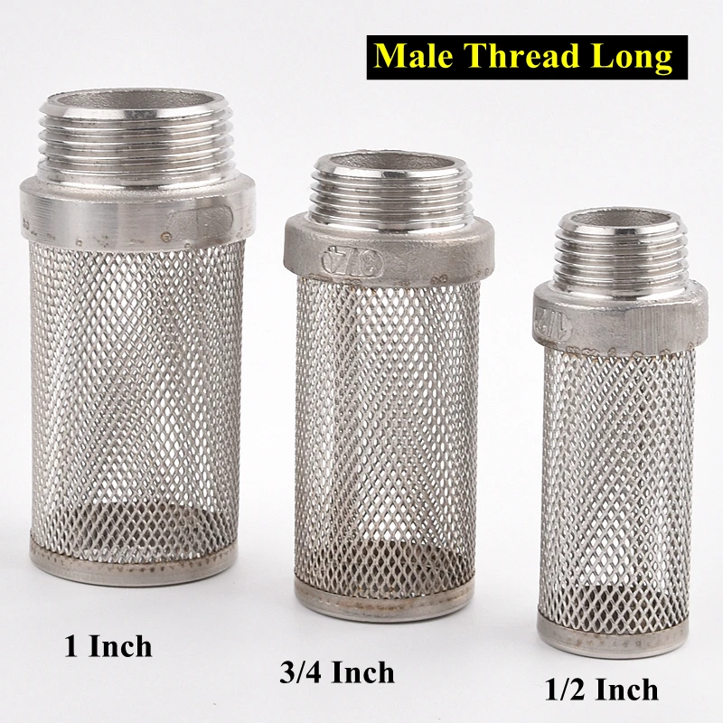 304 Stainless Steel Male Thread Mesh Cover Aquarium Fish Tank Water Pump Inlet Filter Screen Garden Irrigation Pump Hose Filters